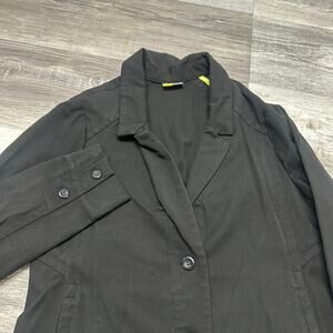 Eddie Bauer Voyager Travex Black Women 8 Two Button Stretch Blazer Travel Jacket